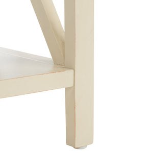 Safavieh Candence Cross Back End Table – Timeless Accent Table With Lower Shelf & Charming X-Side Design White AMH6523A