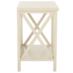 Safavieh Candence Cross Back End Table – Timeless Accent Table With Lower Shelf & Charming X-Side Design White AMH6523A