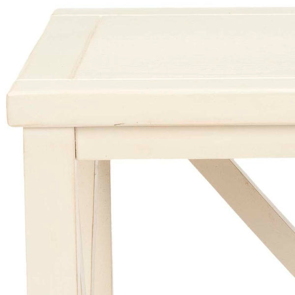 Safavieh Candence Cross Back End Table – Timeless Accent Table With Lower Shelf & Charming X-Side Design White AMH6523A