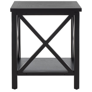 Safavieh Candence Cross Back End Table – Timeless Accent Table With Lower Shelf & Charming X-Side Design Black AMH6523B