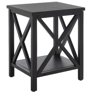 Safavieh Candence Cross Back End Table – Timeless Accent Table With Lower Shelf & Charming X-Side Design Black AMH6523B