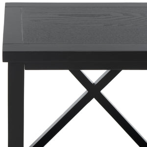 Safavieh Candence Cross Back End Table – Timeless Accent Table With Lower Shelf & Charming X-Side Design Black AMH6523B