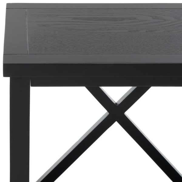 Safavieh Candence Cross Back End Table – Timeless Accent Table With Lower Shelf & Charming X-Side Design Black AMH6523B