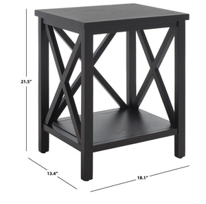 Safavieh Candence Cross Back End Table – Timeless Accent Table With Lower Shelf & Charming X-Side Design Black AMH6523B