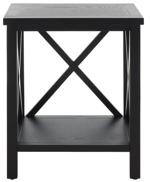 Safavieh Candence Cross Back End Table – Timeless Accent Table With Lower Shelf & Charming X-Side Design Black AMH6523B