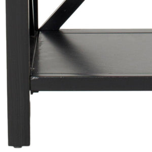 Safavieh Candence Cross Back End Table – Timeless Accent Table With Lower Shelf & Charming X-Side Design Black AMH6523B