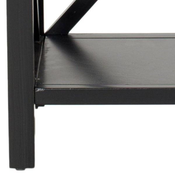 Safavieh Candence Cross Back End Table – Timeless Accent Table With Lower Shelf & Charming X-Side Design Black AMH6523B