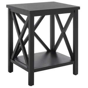 Safavieh Candence Cross Back End Table – Timeless Accent Table With Lower Shelf & Charming X-Side Design Black AMH6523B