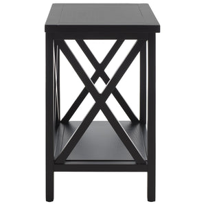 Safavieh Candence Cross Back End Table – Timeless Accent Table With Lower Shelf & Charming X-Side Design Black AMH6523B
