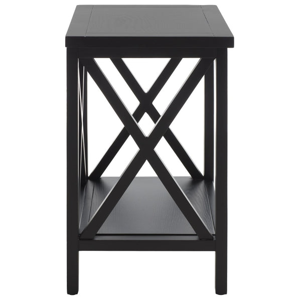 Safavieh Candence Cross Back End Table – Timeless Accent Table With Lower Shelf & Charming X-Side Design Black AMH6523B