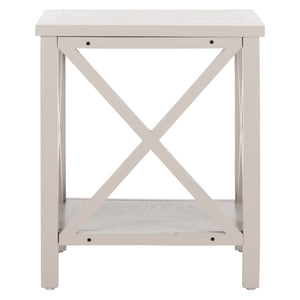 Safavieh Candence Cross Back End Table – Timeless Accent Table With Lower Shelf & Charming X-Side Design Grey AMH6523C