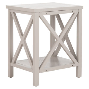 Safavieh Candence Cross Back End Table – Timeless Accent Table With Lower Shelf & Charming X-Side Design Grey AMH6523C