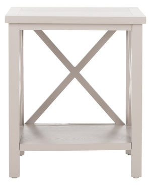 Safavieh Candence Cross Back End Table – Timeless Accent Table With Lower Shelf & Charming X-Side Design Grey AMH6523C