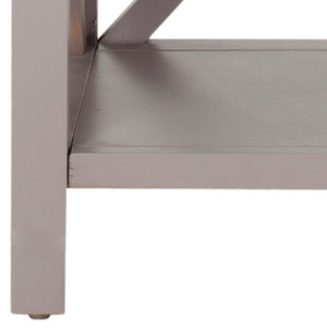 Safavieh Candence Cross Back End Table – Timeless Accent Table With Lower Shelf & Charming X-Side Design Grey AMH6523C