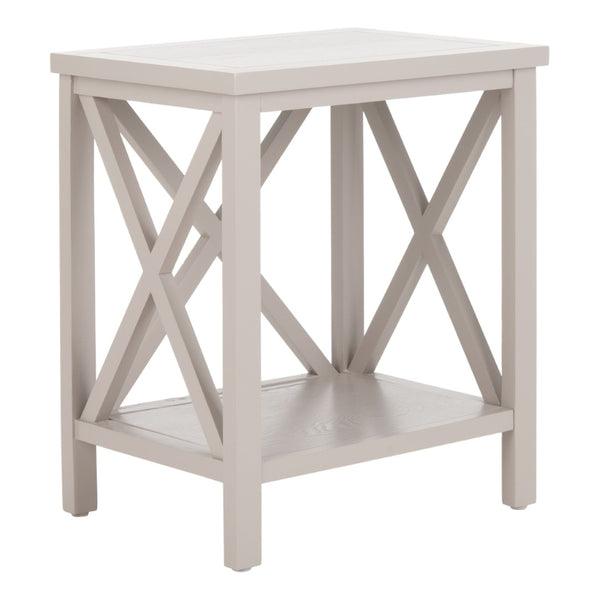Safavieh Candence Cross Back End Table – Timeless Accent Table With Lower Shelf & Charming X-Side Design Grey AMH6523C