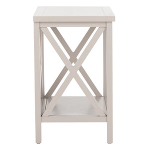 Safavieh Candence Cross Back End Table – Timeless Accent Table With Lower Shelf & Charming X-Side Design Grey AMH6523C