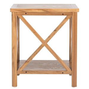 Safavieh Candence Cross Back End Table – Timeless Accent Table With Lower Shelf & Charming X-Side Design Oak AMH6523D