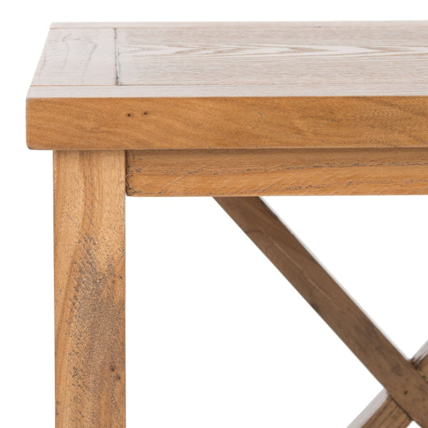 Safavieh Candence Cross Back End Table – Timeless Accent Table With Lower Shelf & Charming X-Side Design Oak AMH6523D