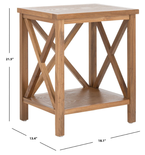Safavieh Candence Cross Back End Table – Timeless Accent Table With Lower Shelf & Charming X-Side Design Oak AMH6523D