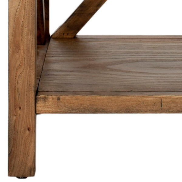 Safavieh Candence Cross Back End Table – Timeless Accent Table With Lower Shelf & Charming X-Side Design Oak AMH6523D