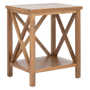Safavieh Candence Cross Back End Table – Timeless Accent Table With Lower Shelf & Charming X-Side Design Oak AMH6523D