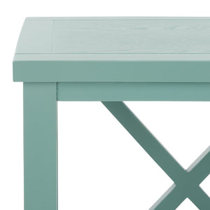 Safavieh Candence Cross Back End Table – Timeless Accent Table With Lower Shelf & Charming X-Side Design Dusty Green AMH6523E