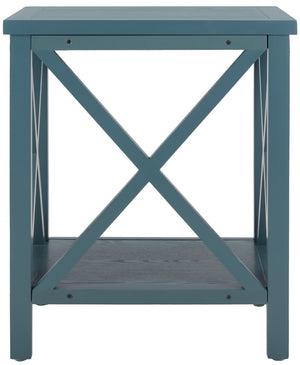 Safavieh Candence Cross Back End Table – Timeless Accent Table With Lower Shelf & Charming X-Side Design Teal AMH6523F