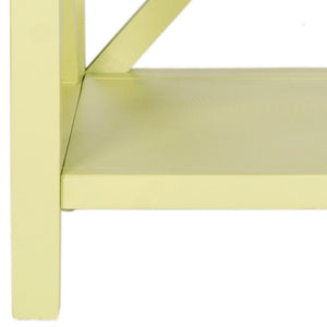 Safavieh Candence Cross Back End Table – Timeless Accent Table With Lower Shelf & Charming X-Side Design Avocado Green AMH6523H