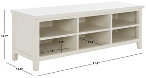 Safavieh Sadie 6-Shelf Media Stand - Farmhouse Style Storage For Tv & Living Room Essentials, Sturdy Design White AMH6525A