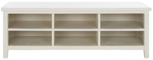 Safavieh Sadie 6-Shelf Media Stand - Farmhouse Style Storage For Tv & Living Room Essentials, Sturdy Design White AMH6525A