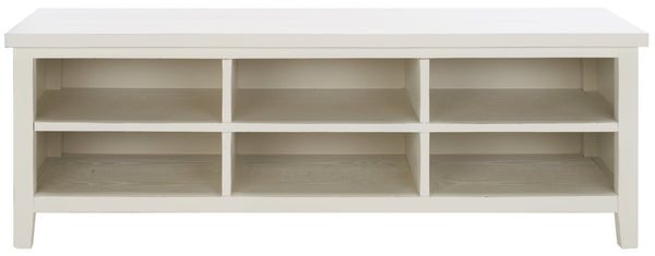 Safavieh Sadie 6-Shelf Media Stand - Farmhouse Style Storage For Tv & Living Room Essentials, Sturdy Design White AMH6525A