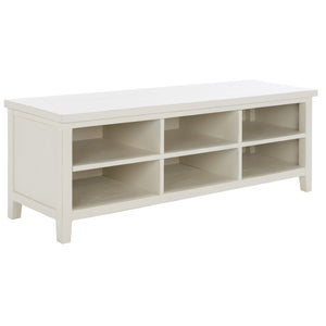 Safavieh Sadie 6-Shelf Media Stand - Farmhouse Style Storage For Tv & Living Room Essentials, Sturdy Design White AMH6525A