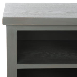 Safavieh Sadie 6-Shelf Media Stand - Farmhouse Style Storage For Tv & Living Room Essentials, Sturdy Design Ash Grey AMH6525B