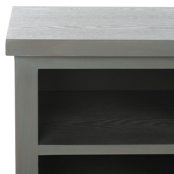 Safavieh Sadie 6-Shelf Media Stand - Farmhouse Style Storage For Tv & Living Room Essentials, Sturdy Design Ash Grey AMH6525B