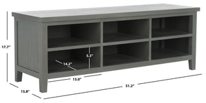 Safavieh Sadie 6-Shelf Media Stand - Farmhouse Style Storage For Tv & Living Room Essentials, Sturdy Design Ash Grey AMH6525B