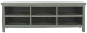 Safavieh Sadie 6-Shelf Media Stand - Farmhouse Style Storage For Tv & Living Room Essentials, Sturdy Design Ash Grey AMH6525B
