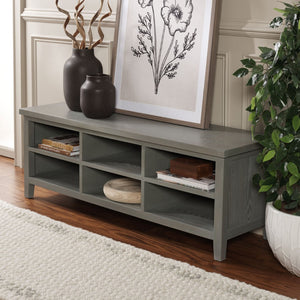 Safavieh Sadie 6-Shelf Media Stand - Farmhouse Style Storage For Tv & Living Room Essentials, Sturdy Design Ash Grey AMH6525B