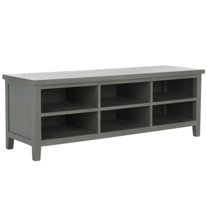 Safavieh Sadie 6-Shelf Media Stand - Farmhouse Style Storage For Tv & Living Room Essentials, Sturdy Design Ash Grey AMH6525B