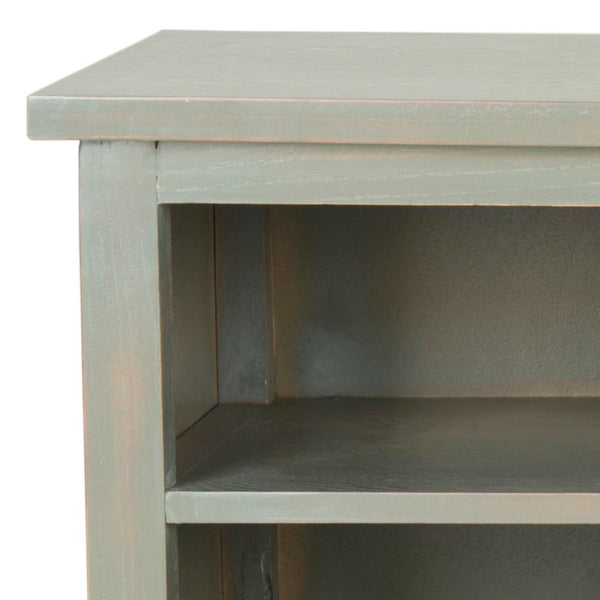 Safavieh Sadie 6-Shelf Media Stand - Farmhouse Style Storage For Tv & Living Room Essentials, Sturdy Design Ash Grey AMH6525B