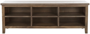 Safavieh Sadie 6-Shelf Media Stand - Farmhouse Style Storage For Tv & Living Room Essentials, Sturdy Design Oak AMH6525C