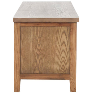 Safavieh Sadie 6-Shelf Media Stand - Farmhouse Style Storage For Tv & Living Room Essentials, Sturdy Design Oak AMH6525C