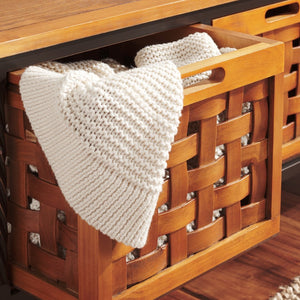 Safavieh Isaac Rustic Wooden Storage Bench With Iron Frame For Entryway Organization And Style Honey Oak AMH6530A