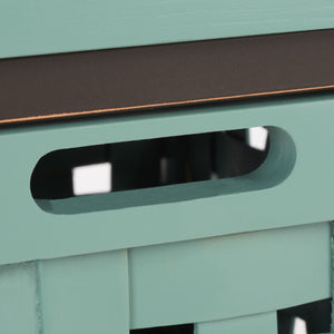 Safavieh Isaac Rustic Wooden Storage Bench With Iron Frame For Entryway Organization And Style Dusty Green AMH6530B
