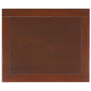 Safavieh Jonah Two-Drawer End Table: Elegant British Colonial Accent With Woven Panels & Compact Design Walnut AMH6531A