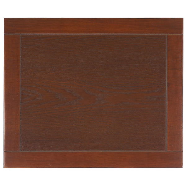 Safavieh Jonah Two-Drawer End Table: Elegant British Colonial Accent With Woven Panels & Compact Design Walnut AMH6531A