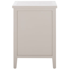 Safavieh Jonah Two-Drawer End Table: Elegant British Colonial Accent With Woven Panels & Compact Design Grey AMH6531C