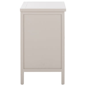 Safavieh Jonah Two-Drawer End Table: Elegant British Colonial Accent With Woven Panels & Compact Design Grey AMH6531C