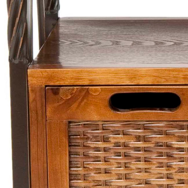 Safavieh Joshua Farmhouse 3 Drawer Media Stand - Vintage Style With Wicker Fronts & Antique Pewter Frame AMH6532A
