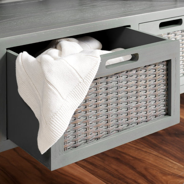 Safavieh Joshua Three Drawer Console Table - Modern Farmhouse Design With Vintage Charm For Stylish Storage Ash Grey AMH6532B