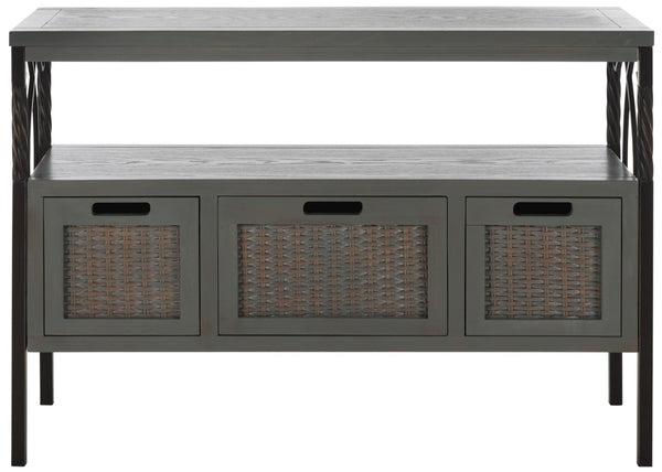 Safavieh Joshua Three Drawer Console Table - Modern Farmhouse Design With Vintage Charm For Stylish Storage Ash Grey AMH6532B